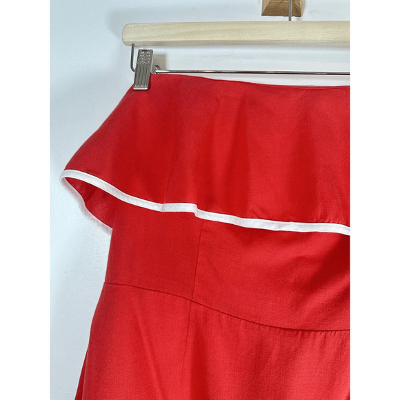 Tularosa Carrie Revolve Romper Mini Dress Red White Woman’s Size L - Picture 15 of 16